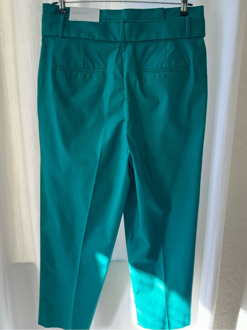 NWT Ann Taylor Emerald Green High Rise Tie Waist Wide Leg Pants Size 10 - Picture 6 of 7